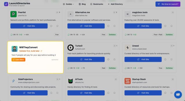 Directory List Sponsorship Preview