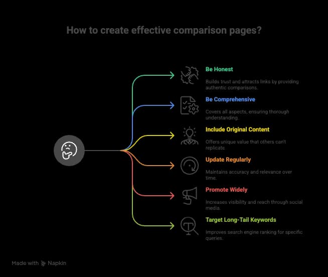 Create comparison pages and resource pages to build backlinks for your SaaS product