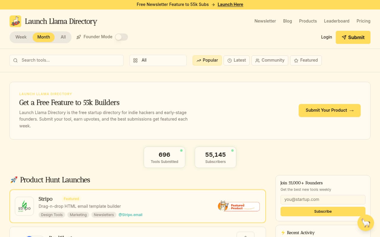 Launch Llama Tools website screenshot