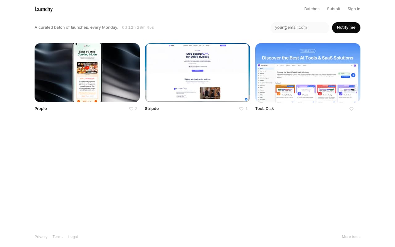 Launchy.tools website screenshot
