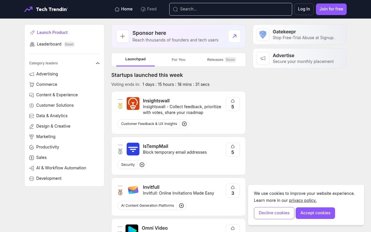 TechTrendin website screenshot